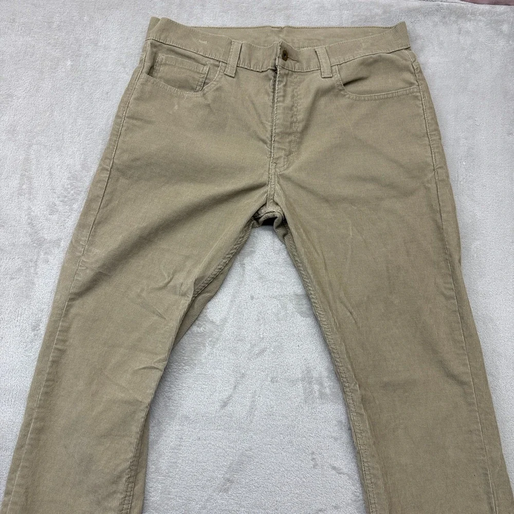 Levi's 511 Pants Mens 36x30 Tan Khaki Corduroy Skinny Casual Streetwear Trousers